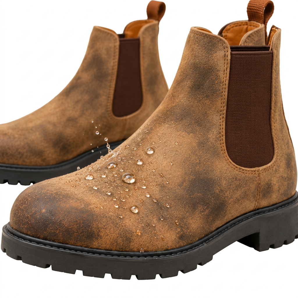 Men's Waterproof Chelsea Boots with Pull Tabs and Lug Sole