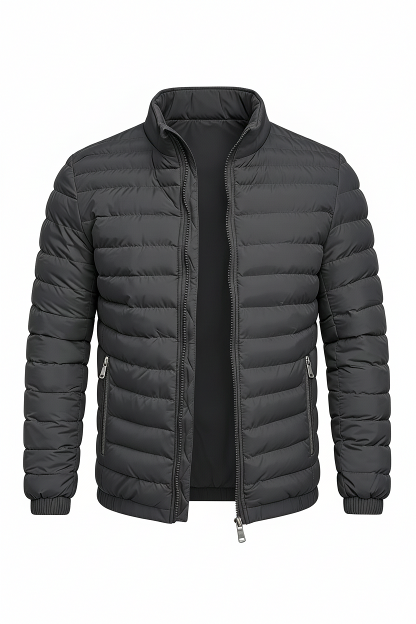 Men's Puffer Jacket - Dark Gray Front