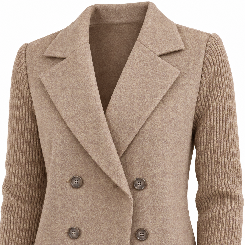 Casual Blazer Coat - Soft Ribbed Fabric, Versatile All-Season Style