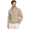 Men's Soft Cotton Blend Half Zip Pullover with Ribbed Trims