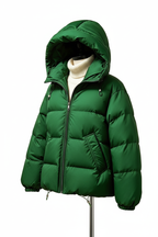 Women's Puffer Jacket - Green Side
