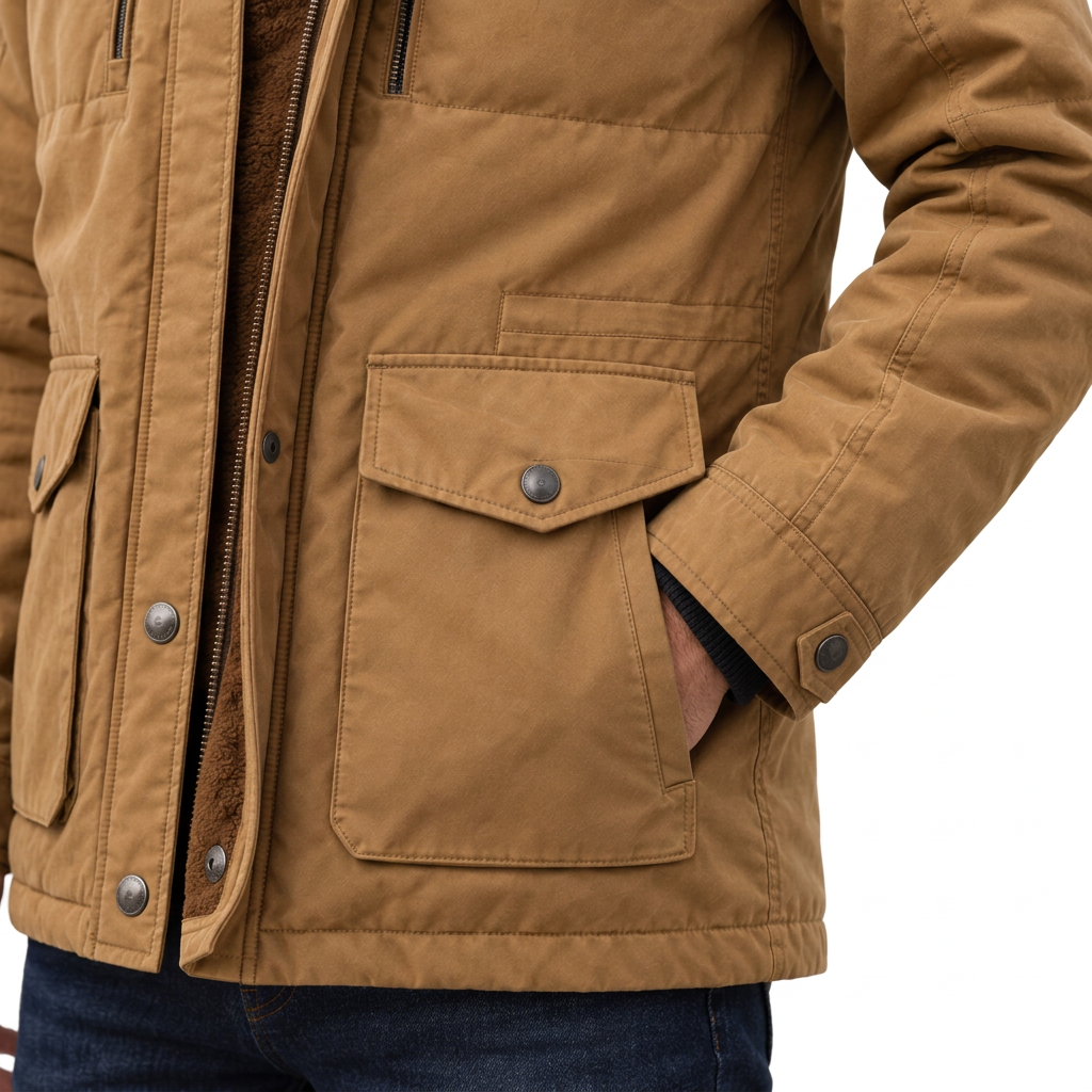 Men's Waterproof Winter Jacket – Hooded & Fleece-Lined