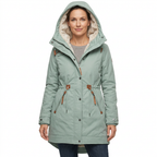 Women’s Parka with Lined Hood and Drawstring Waist