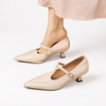 Pointed Kitten Heels with T-Bar Strap for Comfortable Elegance