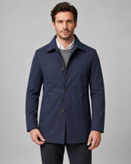 Men's Button-Up Mac Coat - Clean Button-Through Front