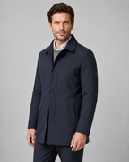 Men's Button-Up Mac Coat - Clean Button-Through Front