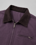 Men's Canvas Barn Jacket with Corduroy Collar and Patch Pockets