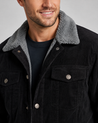 Men's Corduroy Sherpa-Lined Trucker Jacket for Cold Weather Comfort