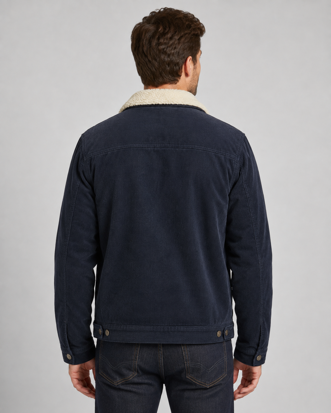 Men's Corduroy Sherpa-Lined Trucker Jacket for Cold Weather Comfort