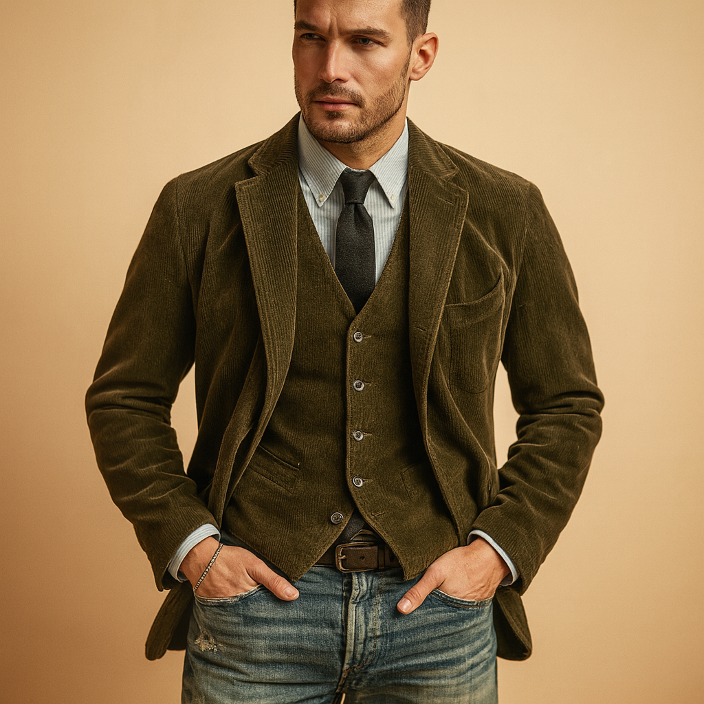 Men's Corduroy Winter Retro Blazer