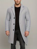 Men's Tailored Winter Trench Coat with Button Front