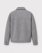 Men's Suede-Look Utility Zip Jacket for Relaxed Autumn Style