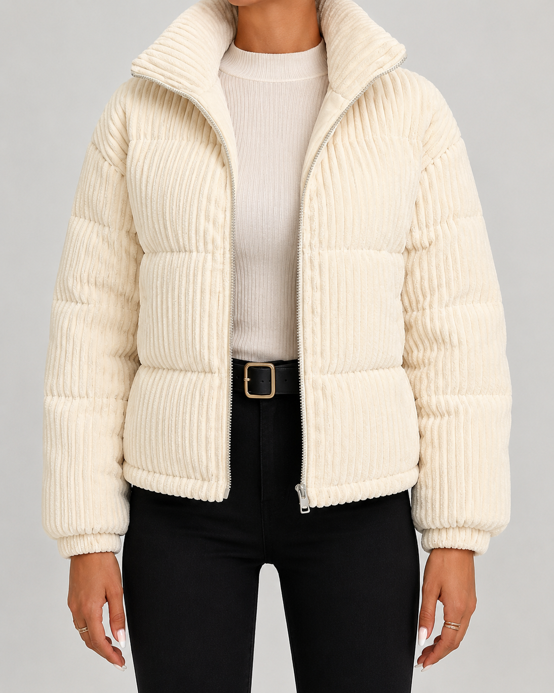 Women's Corduroy Puffer Jacket