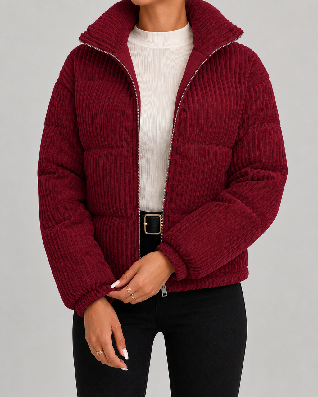 Women's Corduroy Puffer Jacket