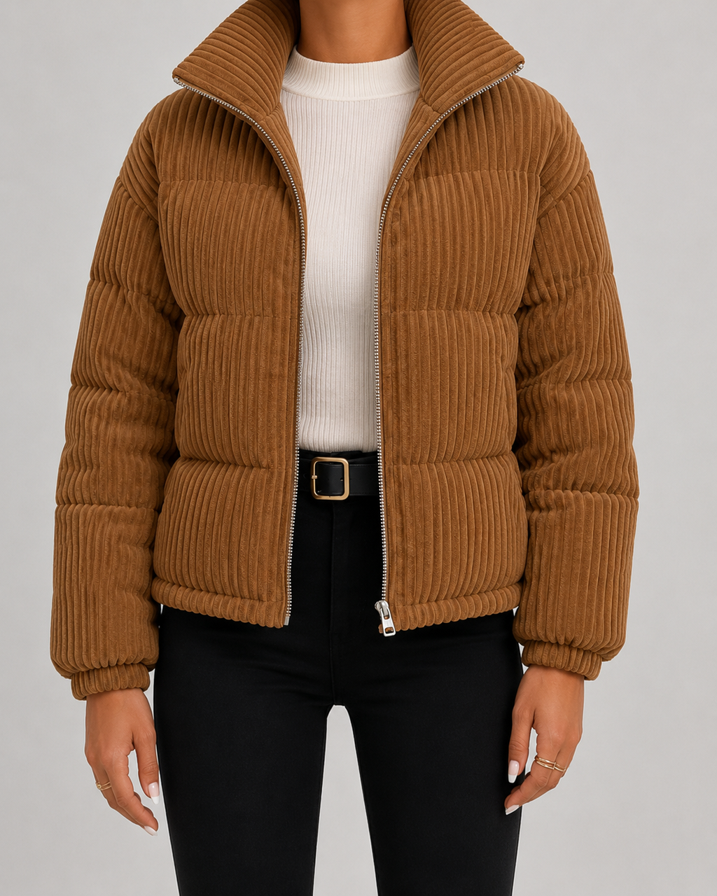 Women's Corduroy Puffer Jacket