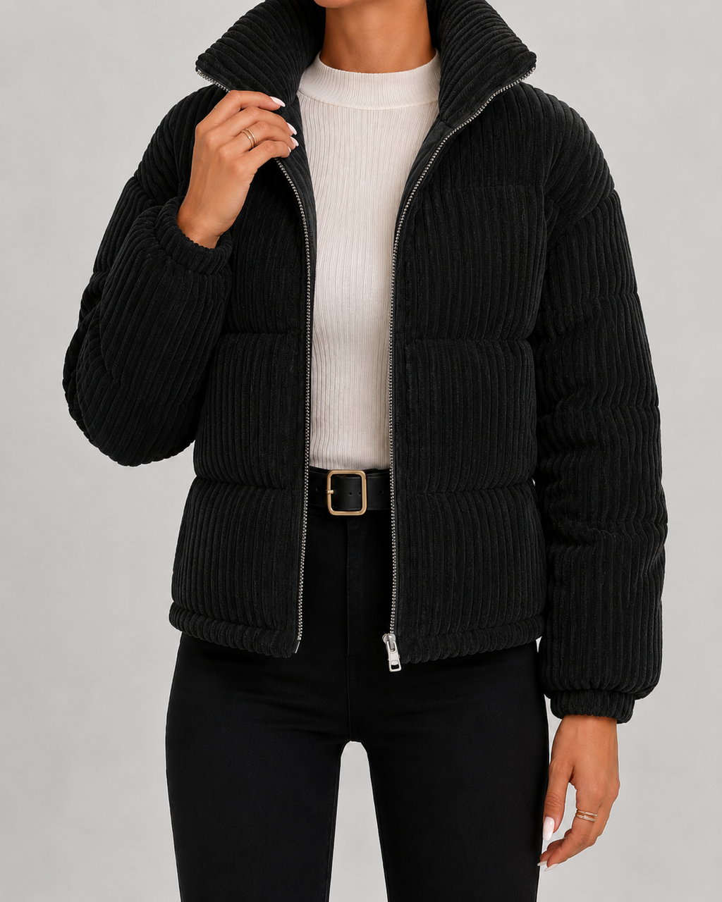 Women's Corduroy Puffer Jacket