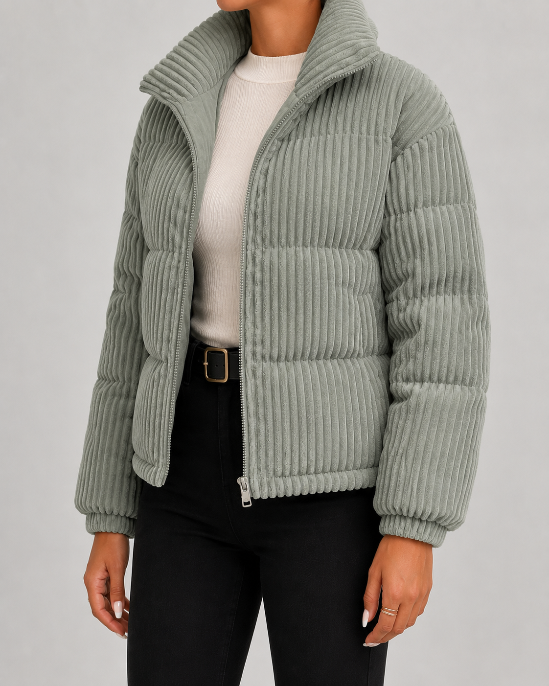 Women's Corduroy Puffer Jacket