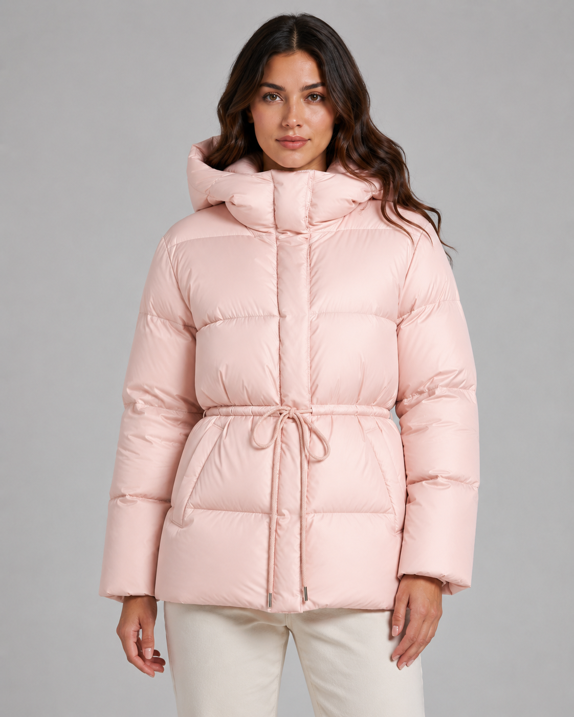Women's Fitted Drawstring Puffer Jacket