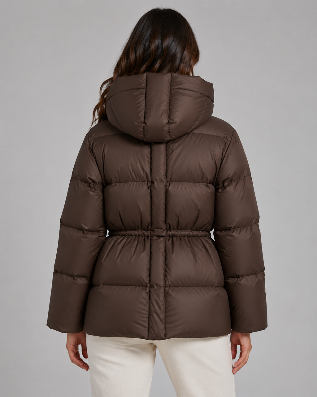 Women's Fitted Drawstring Puffer Jacket