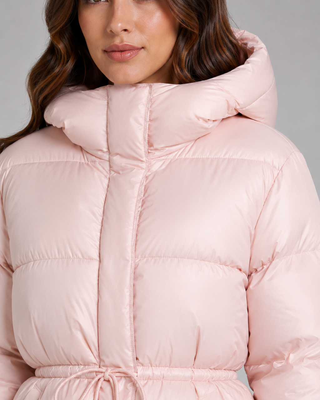 Women's Fitted Drawstring Puffer Jacket
