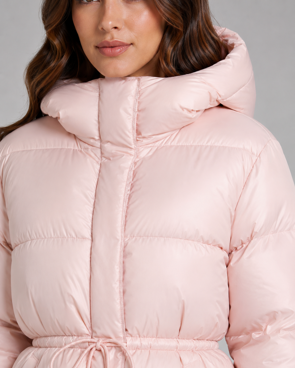 Women's Fitted Drawstring Puffer Jacket