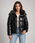 Women's Glossy Cropped Puffer Jacket