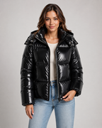 Women's Glossy Cropped Puffer Jacket