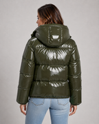 Women's Glossy Cropped Puffer Jacket