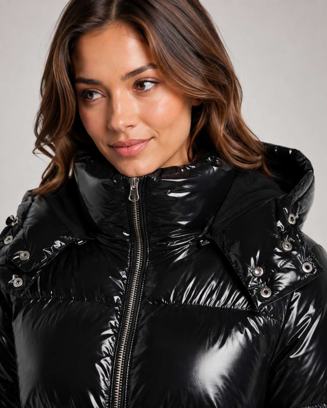 Women's Glossy Cropped Puffer Jacket