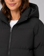 Women's Hooded Cropped Winter Puffer Jacket with Quilted Insulation