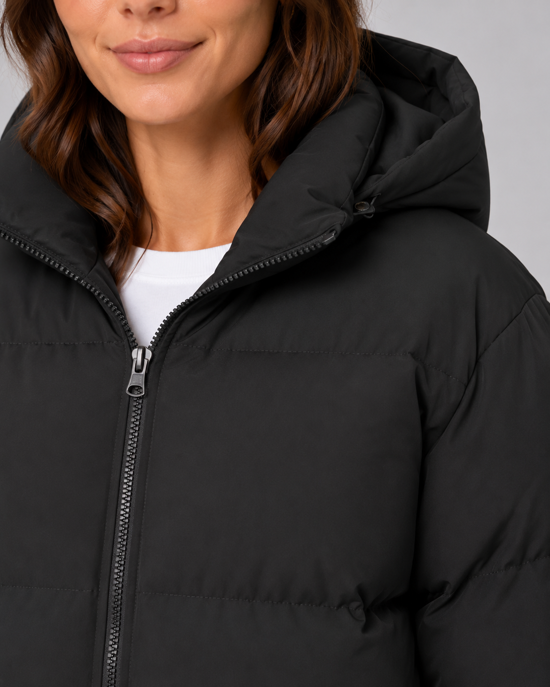 Women's Hooded Cropped Winter Puffer Jacket with Quilted Insulation