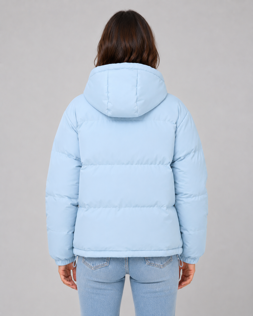 Women's Hooded Cropped Winter Puffer Jacket with Quilted Insulation
