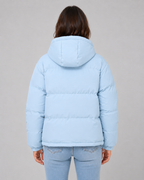 Women's Hooded Cropped Winter Puffer Jacket with Quilted Insulation