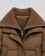 Women's Knit Collar Cropped Puffer Jacket