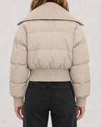 Women's Knit Collar Cropped Puffer Jacket