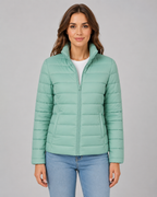 Women's Lightweight Down Puffer Jacket with Stand Collar