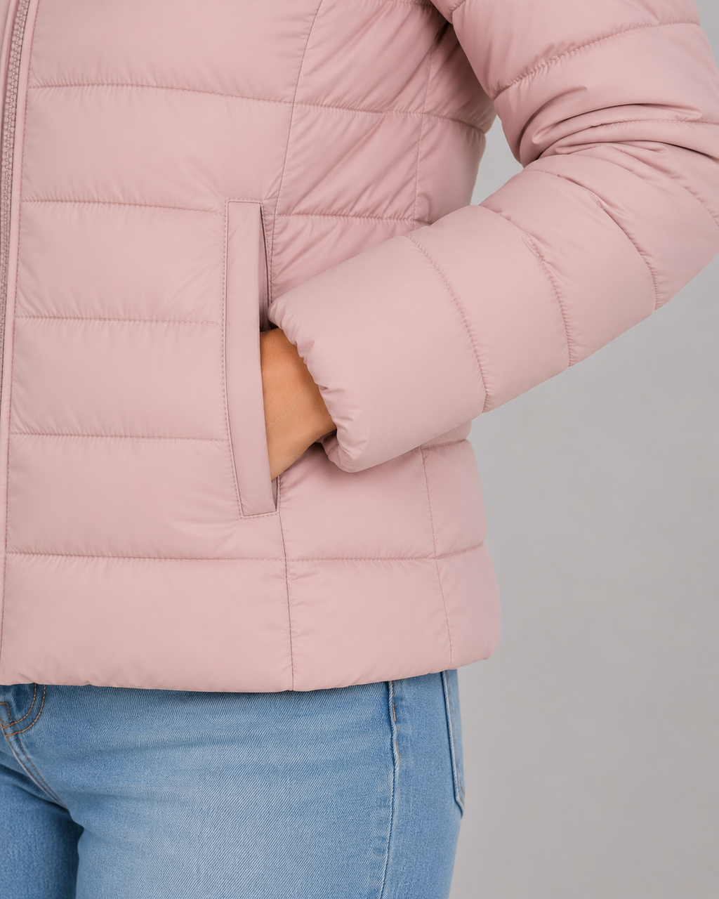 Women's Lightweight Down Puffer Jacket with Stand Collar