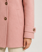 Women's Short Tailored Pea Coat - Double-Breasted, Wrinkle-Resistant