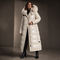 Women's Puffer Coat Longline Faux Fur Hood