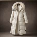 Women's Puffer Coat Longline Faux Fur Hood