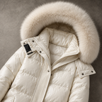 Women's Puffer Coat Longline Faux Fur Hood