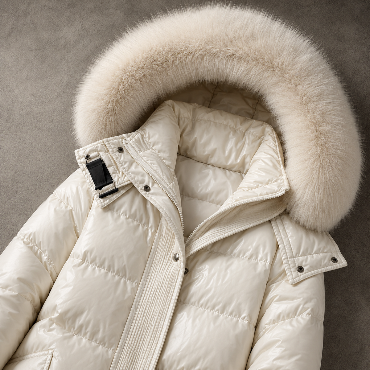 Women's Puffer Coat Longline Faux Fur Hood