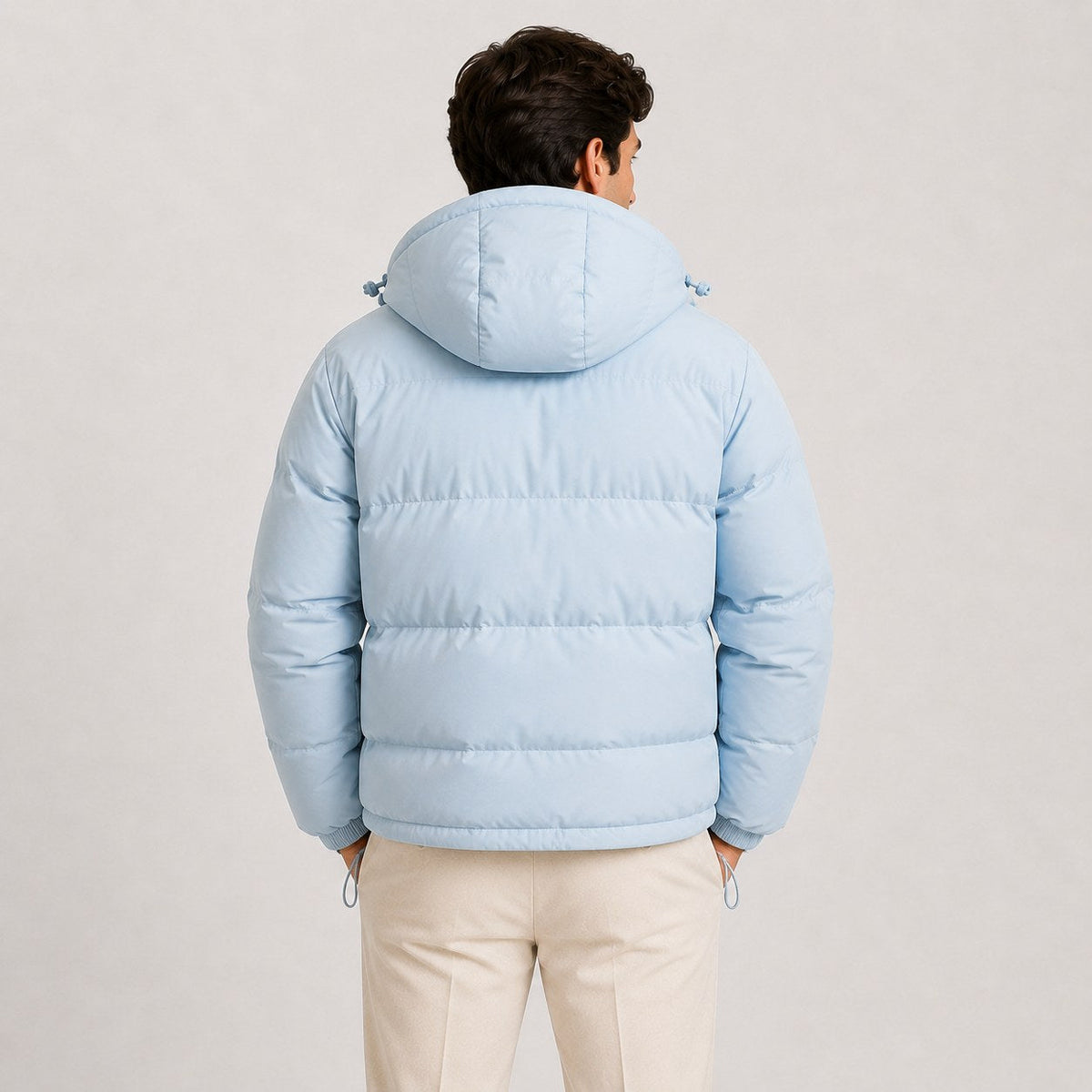 Men's Hooded Quilted Puffer Jacket for Cold Weather Commuting