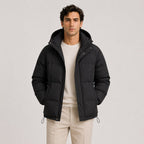 Men's Hooded Quilted Puffer Jacket for Cold Weather Commuting