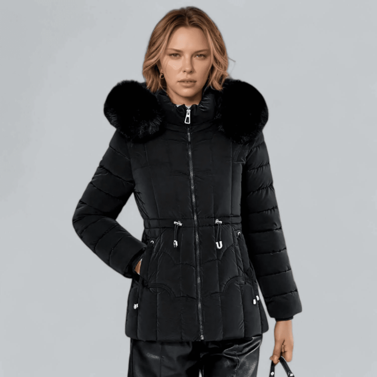 Mid Length Women's Parka Coat – Warm Quilted Insulation
