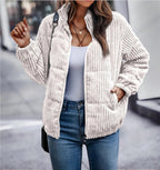 Women's Corduroy Winter Coat - Warm Everyday Style
