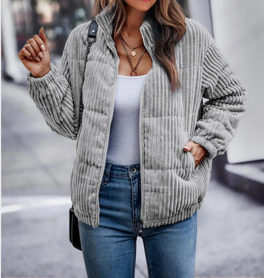 Women's Corduroy Winter Coat - Warm Everyday Style