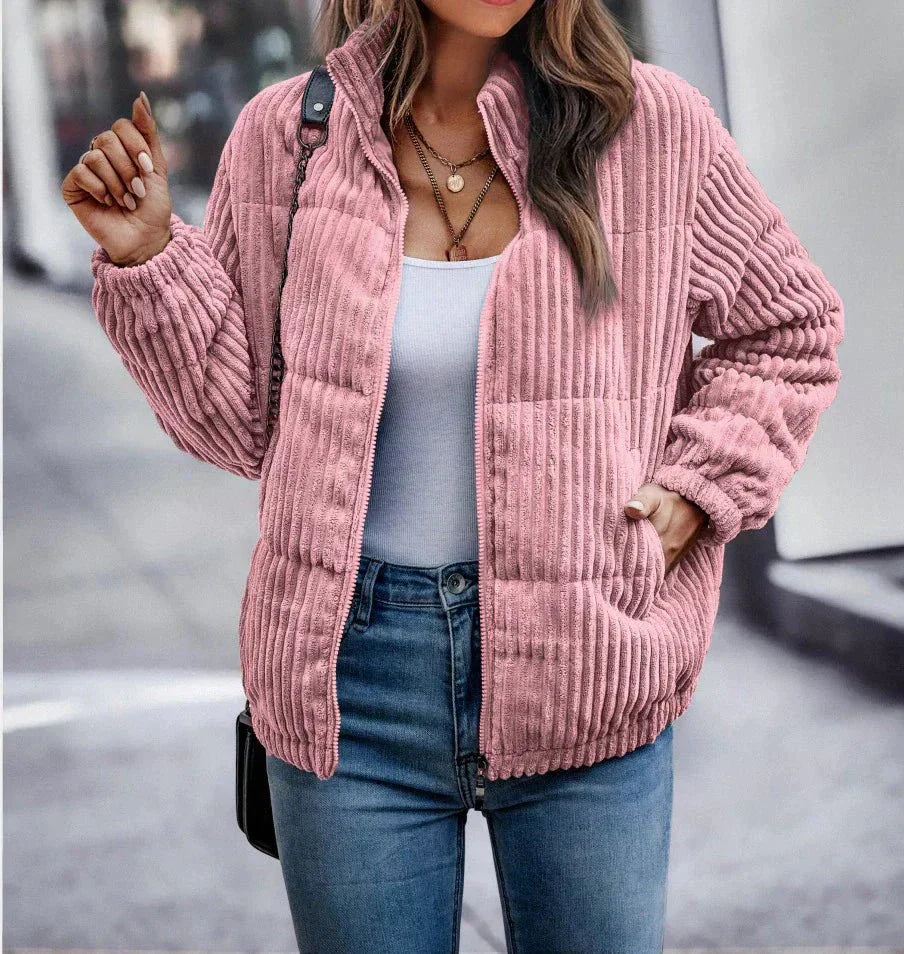 Women's Corduroy Winter Coat - Warm Everyday Style