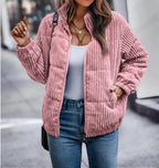 Women's Corduroy Winter Coat - Warm Everyday Style