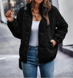 Women's Corduroy Winter Coat - Warm Everyday Style